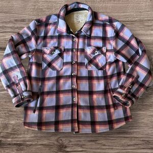Sage Collective Plaid Button-Up Fleece Jacket